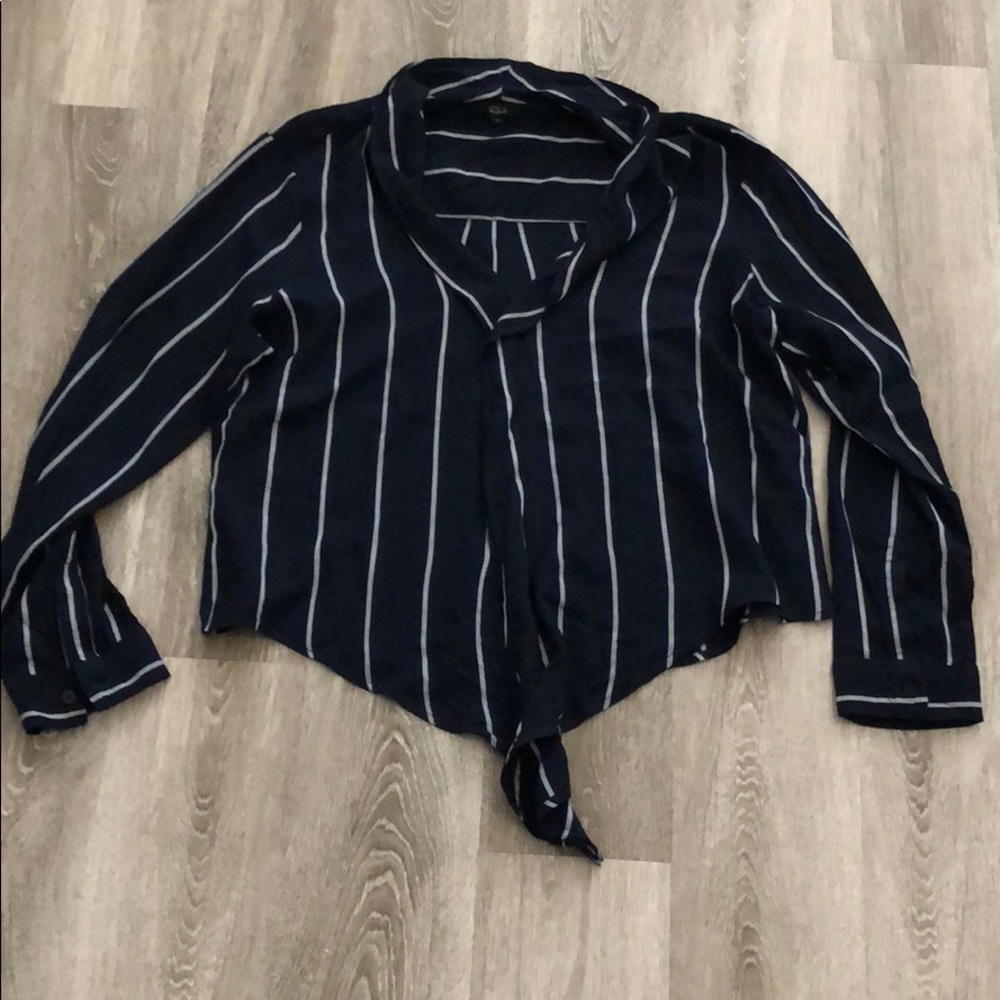 Rails Ava navy front tie blouse top - Picture 6 of 8